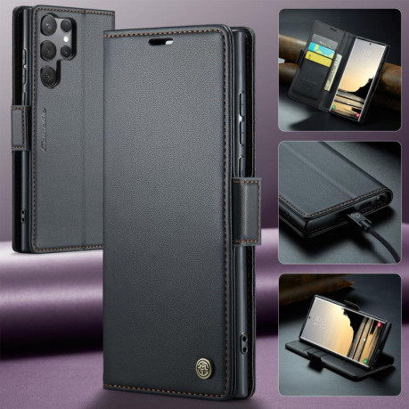 Чохол-книжка CaseMe 023 Butterfly Buckle Litchi Texture RFID Anti-theft Leather  для Samsung Galaxy S25 Ultra 5G - чорний