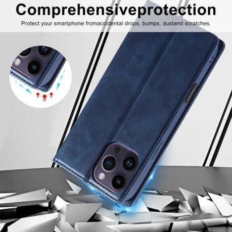 Чехол-книжка LCIMEEKE RFID для iPhone 16 Pro Max - синий