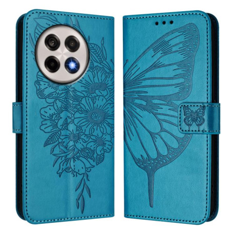 Чохол-книжка Embossed Butterfly для OnePlus 13R/Ace 5/Ace 5 Pro - синій