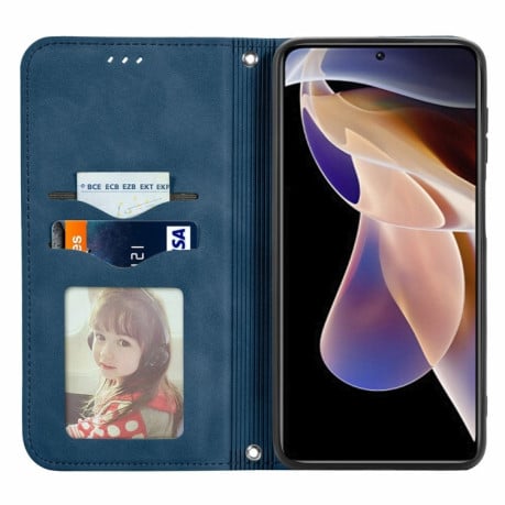 Чехол-книжка Retro Skin Feel Business Magnetic на Xiaomi Redmi Note 11 Pro 5G (China)/11 Pro+ - синий