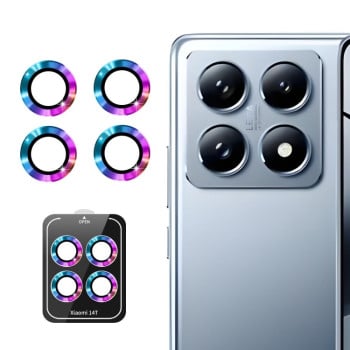 Защитное стекло на камеру ENKAY 9H Aluminium для Xiaomi 14T - разноцветное