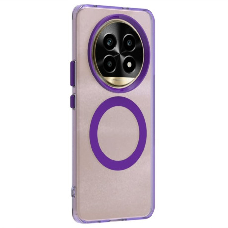 Противоударный чехол Candy Magsafe PC Hybrid TPU для Realme 13 Pro+ 5G - фиолетовый
