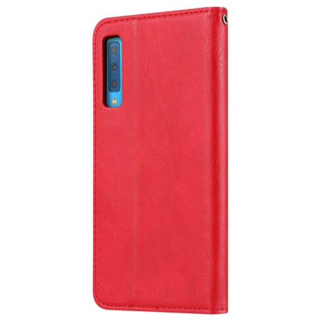 Кожаный чехол- книжка Knead Skin Texture на Samsung Galaxy A70-красный