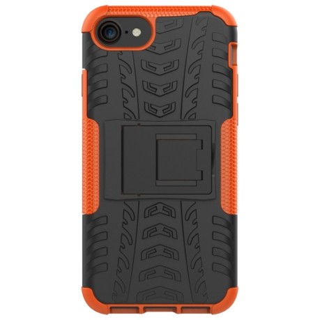 Противоударный чехол Tire Texture на iPhone SE 3/2 2022/2020/7/8 - оранжевый
