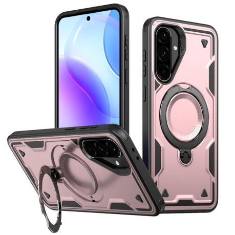 Противоударный чехол MagSafe Holder Armor PC Hybrid для Samsung Galaxy A36 5G - золото