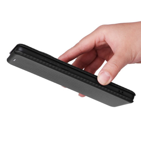 Чехол-книжка Carbon Fiber Texture на OnePlus 12 - черный