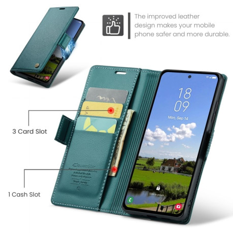Чохол-книжка CaseMe 023 Butterfly Buckle Litchi RFID Anti-theft Leather  для Samsung Galaxy S25+ 5G - зелений