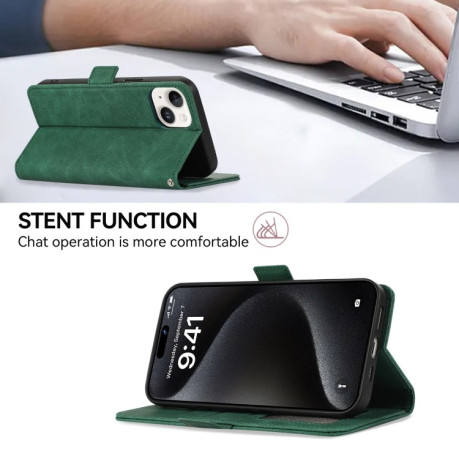 Чехол-книжка ABEEL Color Block Magnetic RFID Leather на Google Pixel 9a - зеленый