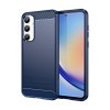 Противоударный чехол Brushed Texture Carbon Fiber на Samsung Galaxy A35 - синий