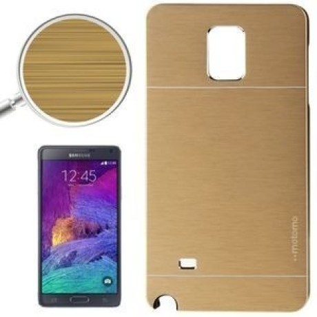 Чехол  Motomo Brushed Texture Metal and Plastic на Samsung Galaxy Note 4 / N910(Gold)
