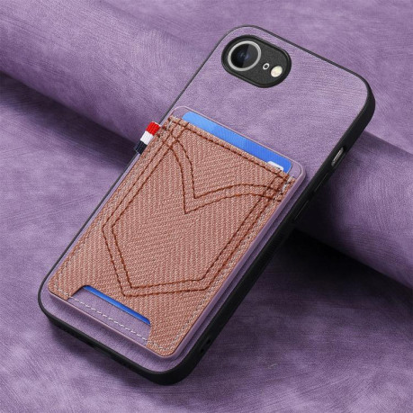Чохол Denim Texture Leather Skin на iPhone 16e - фіолетовий