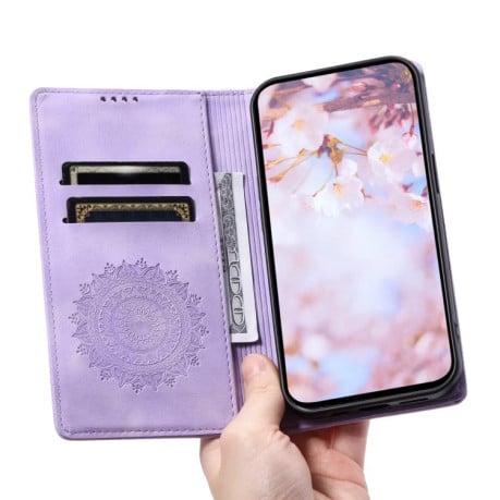 Чехол-книжка с тиснением Totem Embossed на Samsung Galaxy A17 5G) - фиолетовый