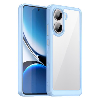 Противоударный чехол  Colorful Acrylic Series с цветной силиконовой боковиной на Xiaomi Poco X7 Pro - синий