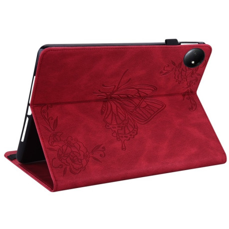 Чохол-книжка Butterfly Flower Embossed Leather на Xiaomi Redmi Pad SE 8.7 - червоний