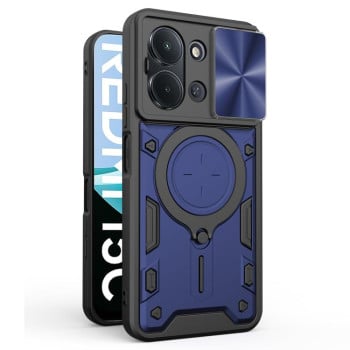 Чохол із шторкою камери CD фактурою та підставкою на Xiaomi Redmi 15C 5G/4G EU 173mm - синій