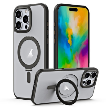 Чехол MagSafe Airbag Shockproof Frostedдля iPhone 16 Pro Max - черный