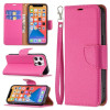 Чохол-книжка Litchi Texture Pure Color на iPhone 13 Pro - рожевий
