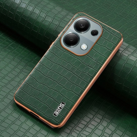 Чехол AZNS Electroplated Frame Crocodile Texture на Xiaomi Redmi Note 14S/ 13 Pro 4G / POCO M6 Pro 4G - зеленый