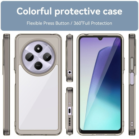 Противоударный чехол Colorful Acrylic Series для Xiaomi Redmi 14C 4G/Poco C75/Redmi A4 5G - прозрачно-серый