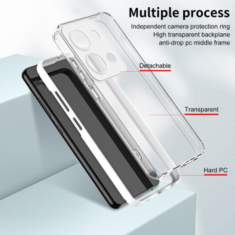Противоударный чехол Clear Color Frame для Xiaomi Redmi Note 13 Pro 4G / Poco M6 Pro 4G - белый