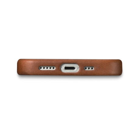 Кожаный чехол iCarer Leather Oil Wax (MagSafe) для iPhone 14/13 - коричневый