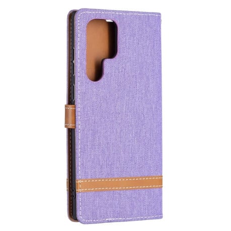 Чохол-книжка Color Matching Denim Texture на Samsung Galaxy S22 Ultra 5G - фіолетовий