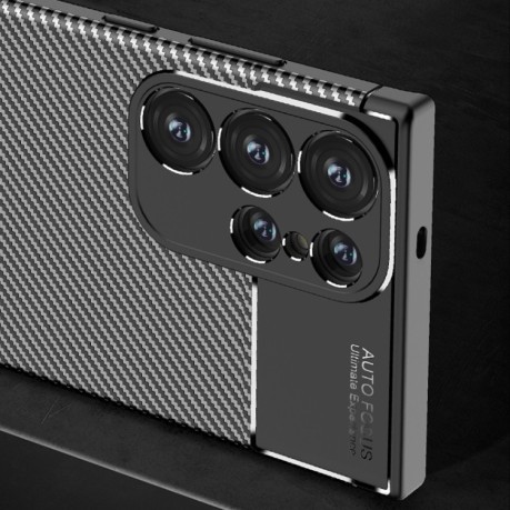 Ударозахисний чохол HMC Carbon Fiber Texture на Samsung Galaxy S24 Ultra 5G - чорний