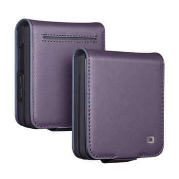 Чехол-книжка QIALINO Classic Gen2 с натуральной кожи на Samsung Galaxy Flip8 5G — фиолетовый