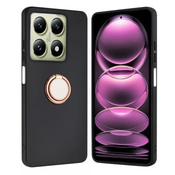 Противоударный чехол Matte with Ring Holder для Xiaomi 14T Pro - розовое золото