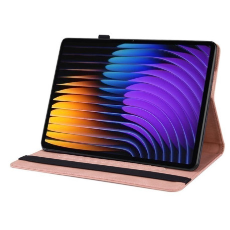 Чехол-книжка Butterfly Flower Embossed Leather на Xiaomi Pad 7 / Pad 7 Pro - розовое золото