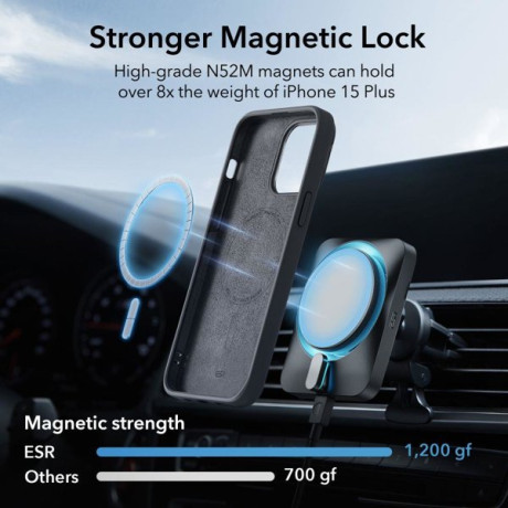 Силиконовый чехол ESR Classic Kickstand Halolock Magsafe для iPhone 15 Plus - Black