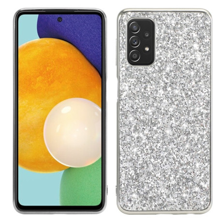 Ударозащитный чехол Glittery Powder на Samsung Galaxy A13 4G - серебристый