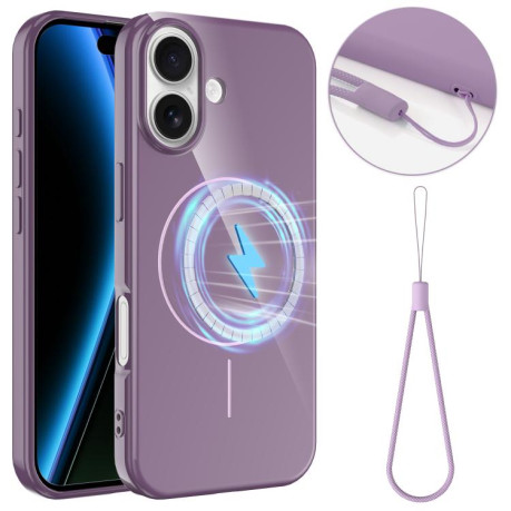Противоударный чехол Glossy TPU Shockproof MagSafe на iPhone 17 - фиолетовый