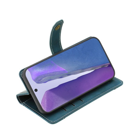 Чехол-книжка Copper Buckle Craft для Samsung Galaxy A04s/A13 5G - зеленый