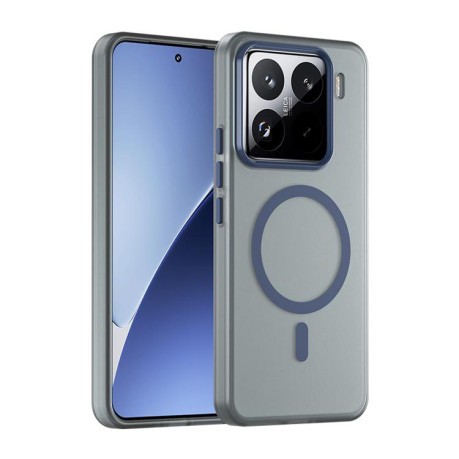 Противоударный чехол MagSafe Frosted Translucent TPU + PC для Xiaomi 15 Pro - синий