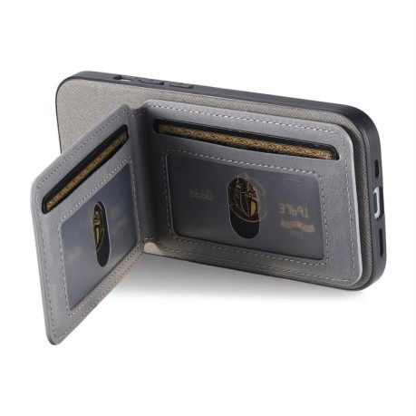 Чохол Twill Fabric Leather Vertical Flip RFID для OPPO Reno13 Pro Global - сірий
