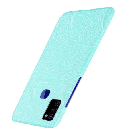Удароміцний чохол Crocodile Texture на Samsung Galaxy M51 - блакитний