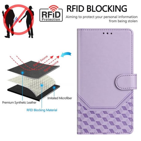 Чехол-книжка Embossing Stripe RFID на Xiaomi Redmi Note 15 4G / 5G /Poco M8 15 5G / 4G 164mm / Poco M8 5G — светло-фиолетовый