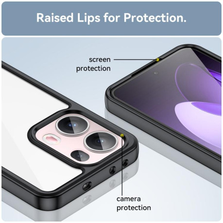Протиударний чохол Colorful Acrylic Series для OPPO Reno13 Pro - чорний