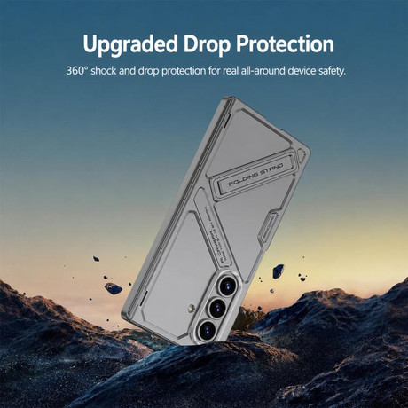 Чехол GKK Integrated Magnetic Folding Hinge Vision на Samsung Galaxy Fold8 Ultra 5G — серый