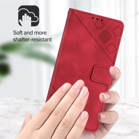 Чехол-книжка Skin-feel Embossed для Realme Narzo 50 5G / Realme V23 - красный