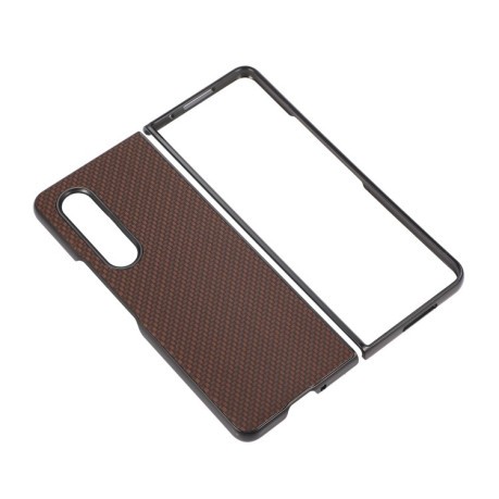 Протиударний чохол Carbon Fiber Texture для Samsung Galaxy Z Fold 3 - коричневий