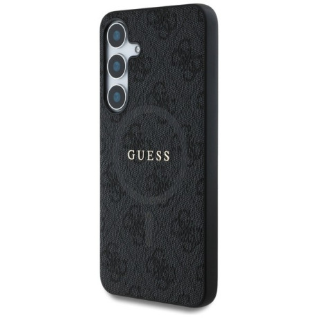Оригінальний чохол Guess 4G Round Patch Classic Logo MagSafe для Samsung Galaxy S25 Plus - black