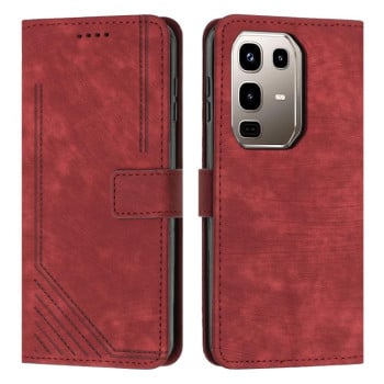 Чохол-книжка Skin Feel Stripe Pattern для Infinix Note 50 4G / 50 Pro 4G - червоний