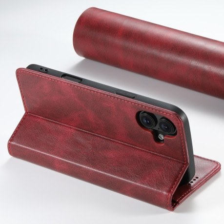 Чохол протиударний Suteni H02 Leather Wallet Stand для iPhone 16 Plus - червоний