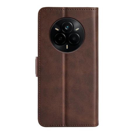 Чохол-книжка Dual-side Magnetic Buckle для Realme 14 Pro+ - коричневий