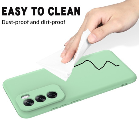 Силиконовый чехол Solid Color Liquid Silicone на OPPO Reno 12 5G Global - зеленый