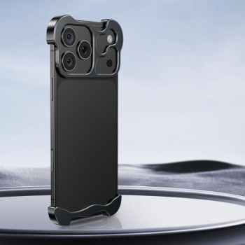 Протиударний чохол Frameless Metal Corner на iPhone 18 Pro Max — чорний