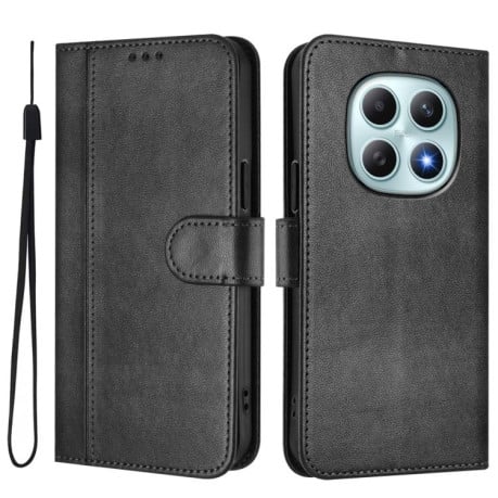 Чохол-книжка Line Splicing еко-шкіра Ретро на Xiaomi Redmi Note 15 4G / 5G /Poco M8 164mm — чорний