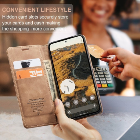 Чохол-книжка CaseMe-013 Multifunctional на Google Pixel 9 Pro XL - коричневий